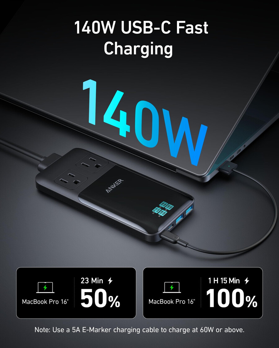 anker prime 6-u-1 stanica za punjenje 140 w