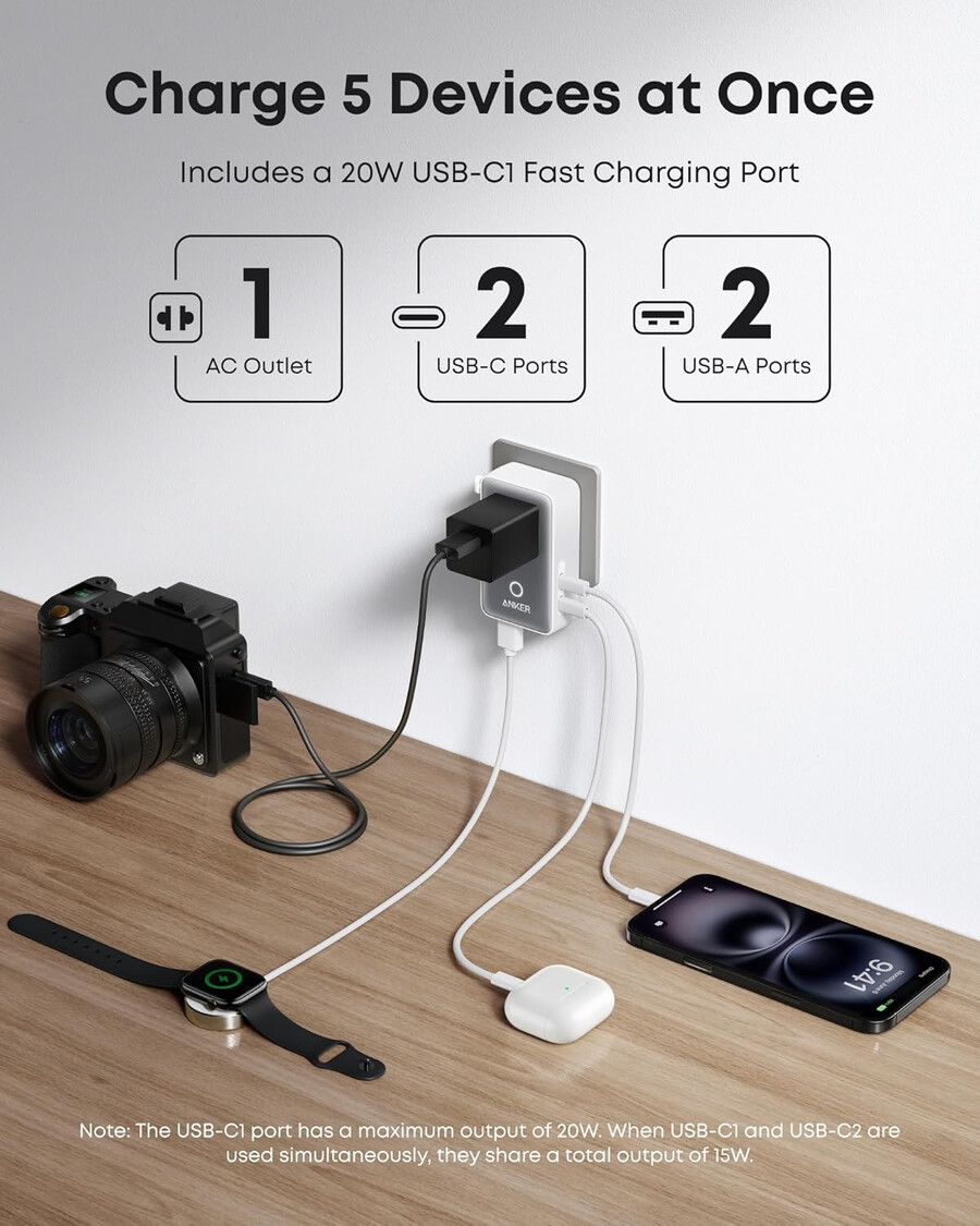 anker nano putni adapter 5 u 1 20 w 1 pakiranje