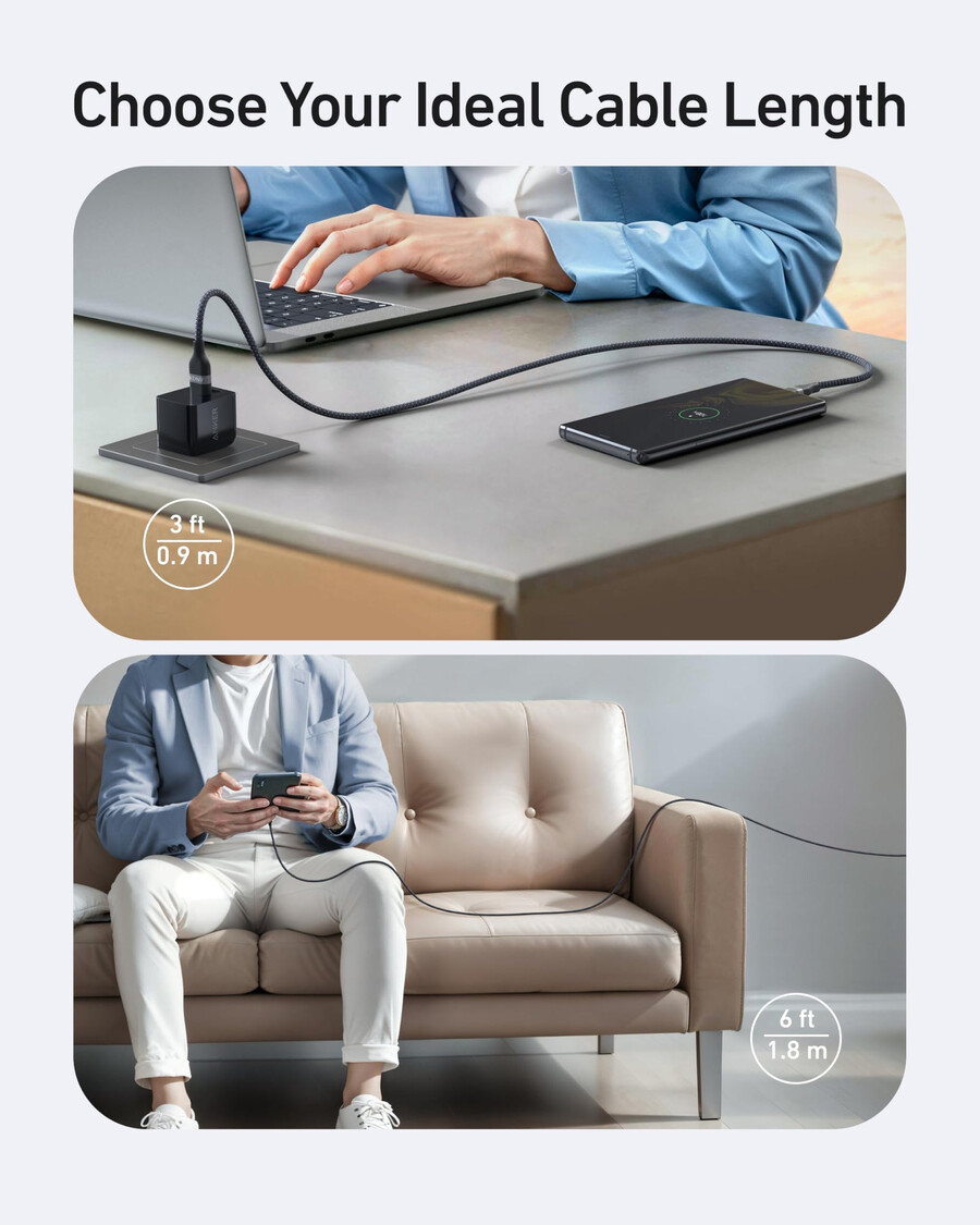 anker usb-a na usb-c kabel 90 cm18 m pleten od recikliranog materijala
