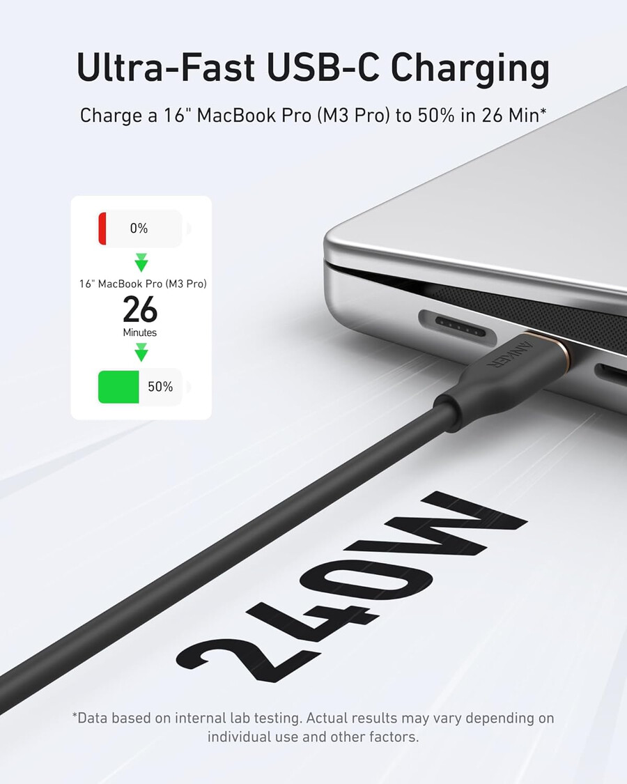 anker 643 usb-c na usb-c kabel flow silikonski