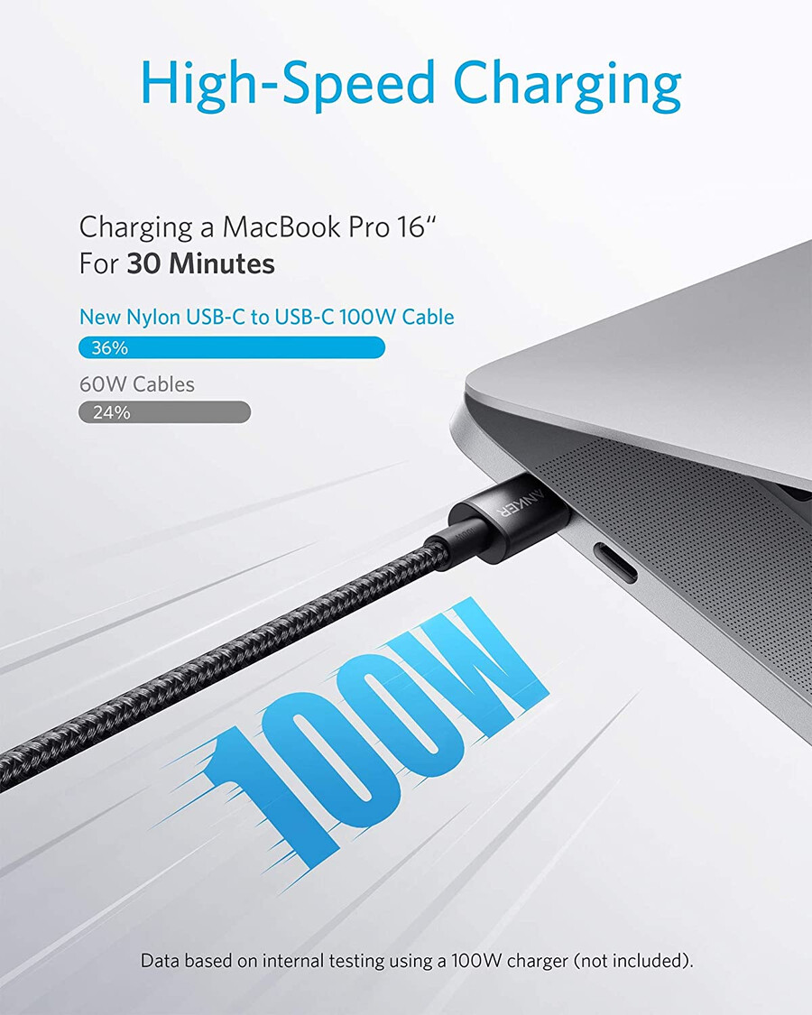 novi najlonski usb-c na usb-c kabel od 100 w 3 metra