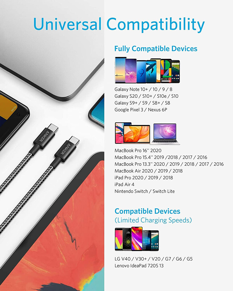 novi najlonski usb-c na usb-c kabel od 100 w 3 metra