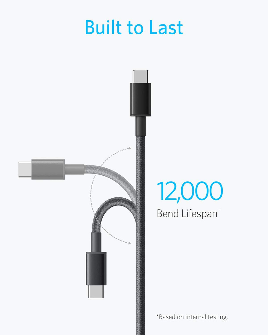pakiranje od 2 nova najlonska usb c na usb c kabela 1 m 60 w