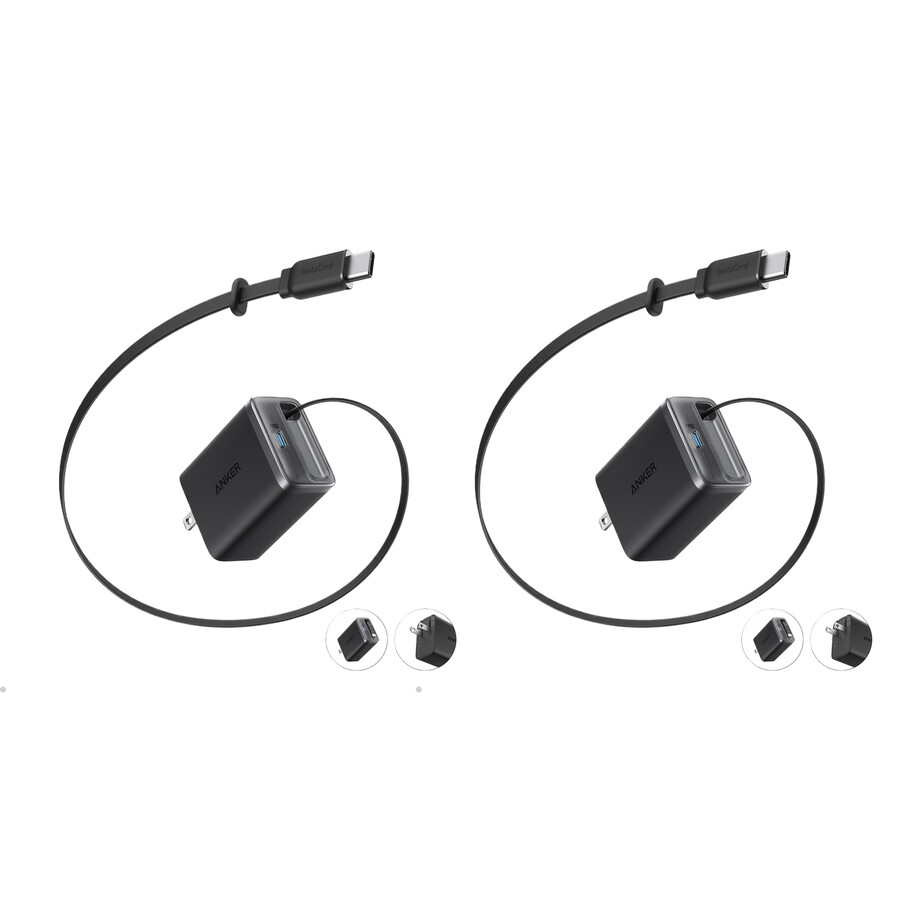 anker nano punjač 35 w ugrađeni uvlačivi usb-c kabel — pakiranje od 2 komada
