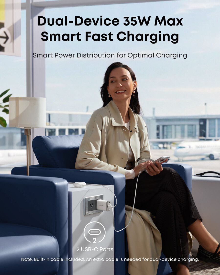 anker nano punjač 35 w ugrađeni uvlačivi usb-c kabel