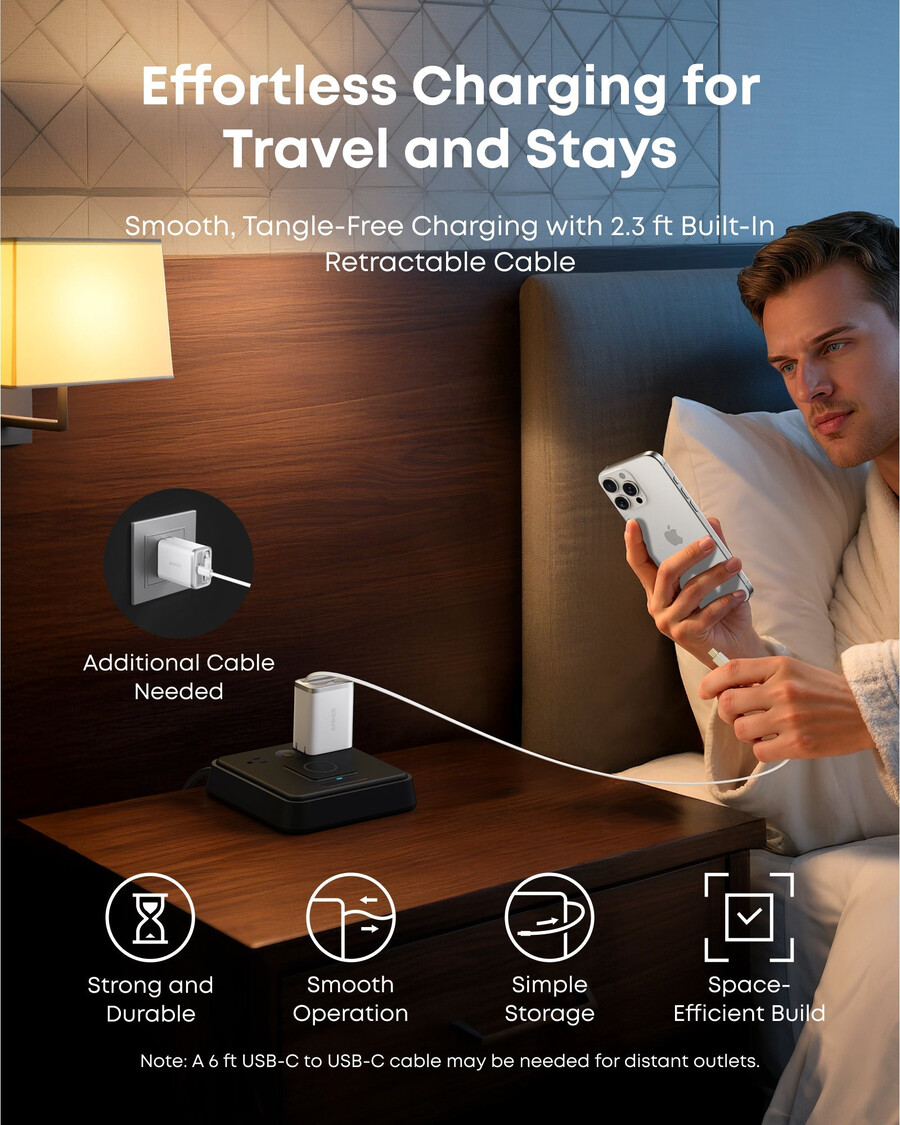 anker nano punjač 35 w ugrađeni uvlačivi usb-c kabel
