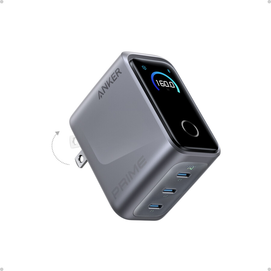 anker prime punjač 160 w 3 priključka pametni zaslon