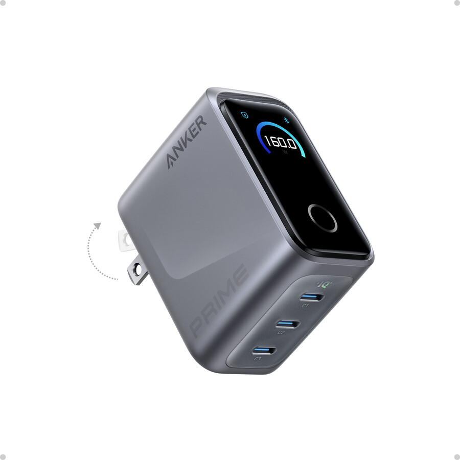 anker prime punjač 160 w 3 priključka pametni zaslon