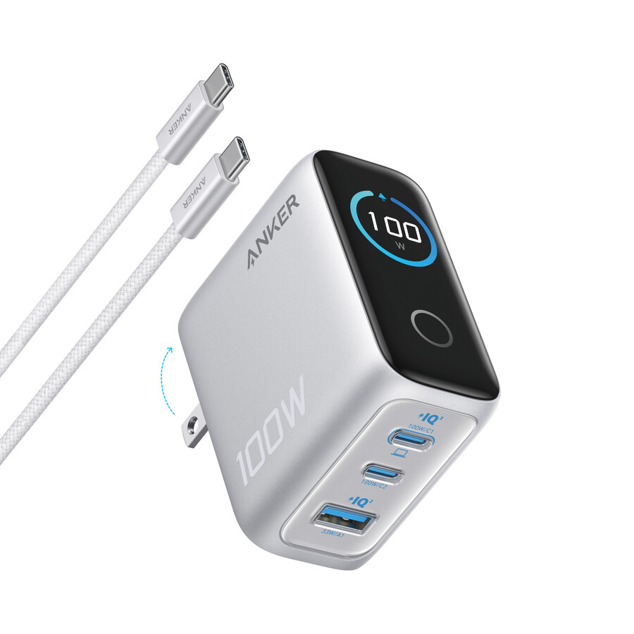anker punjač 100 w 3 priključka pametni zaslon