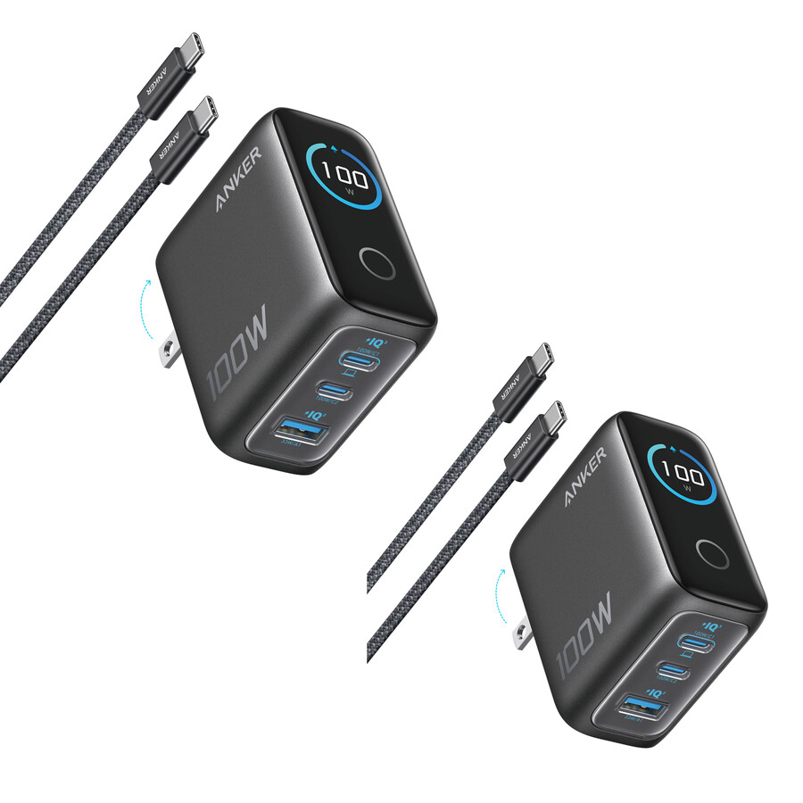 anker punjač 100 w 3 priključka pametni zaslon