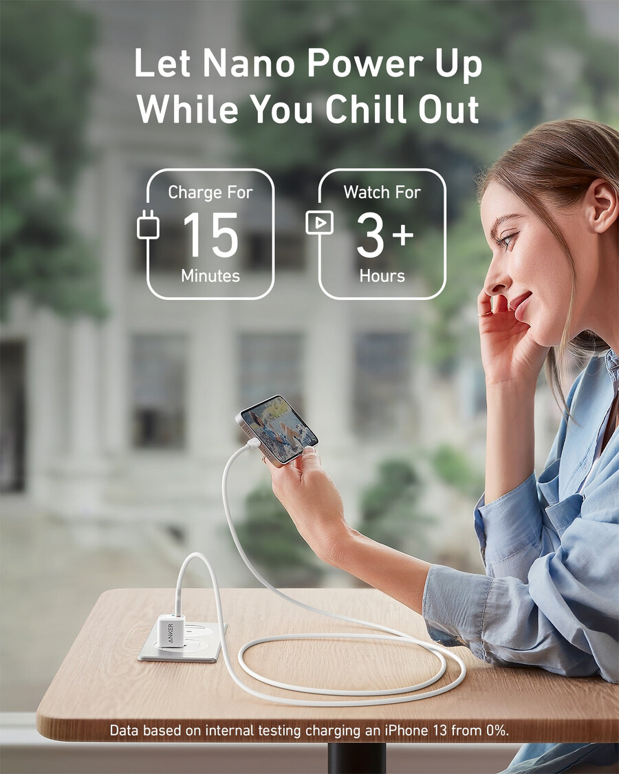 anker 511 punjač nano s usb-c na lightning kabelom