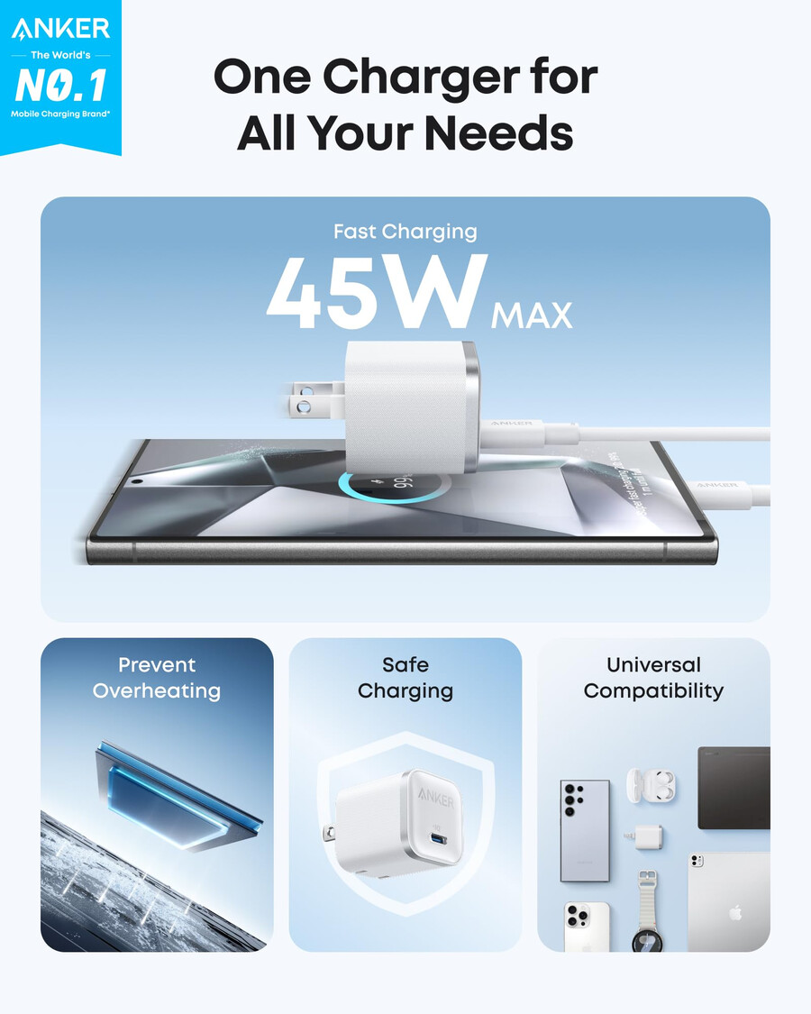 anker nano punjač 45w s usb-c na usb-c kabelom 2 komada