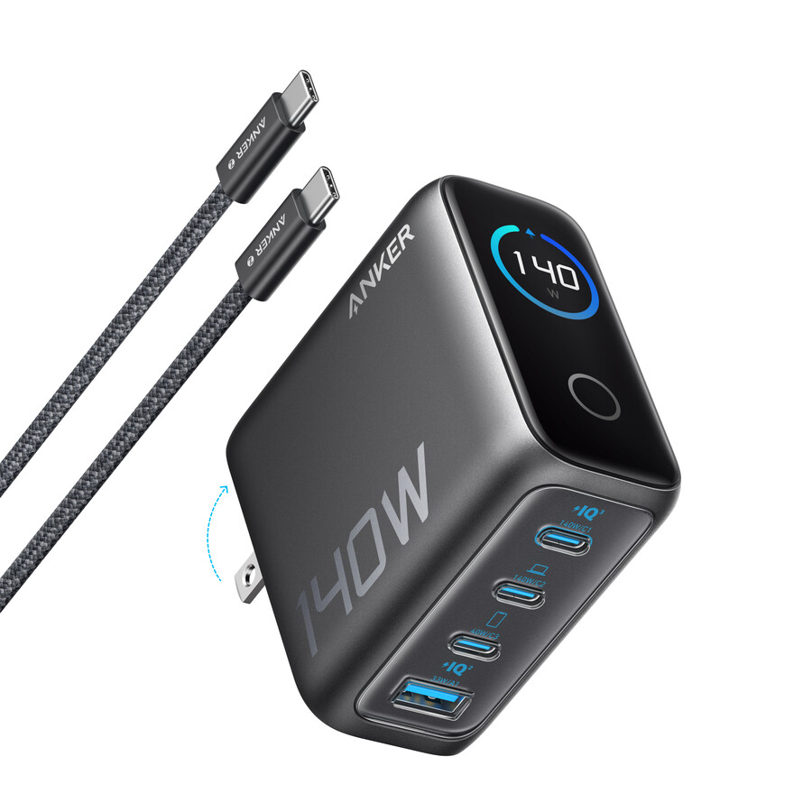 anker punjač 140 w 4 priključka pd 3.1 s usb-c kabelom