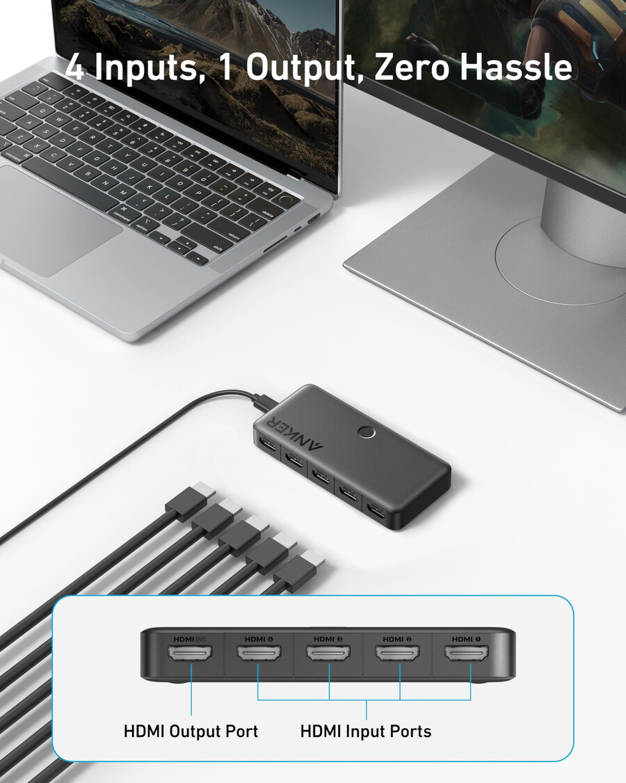 anker hdmi prekidač 4 ulaza 1 izlaz 4k hdmi