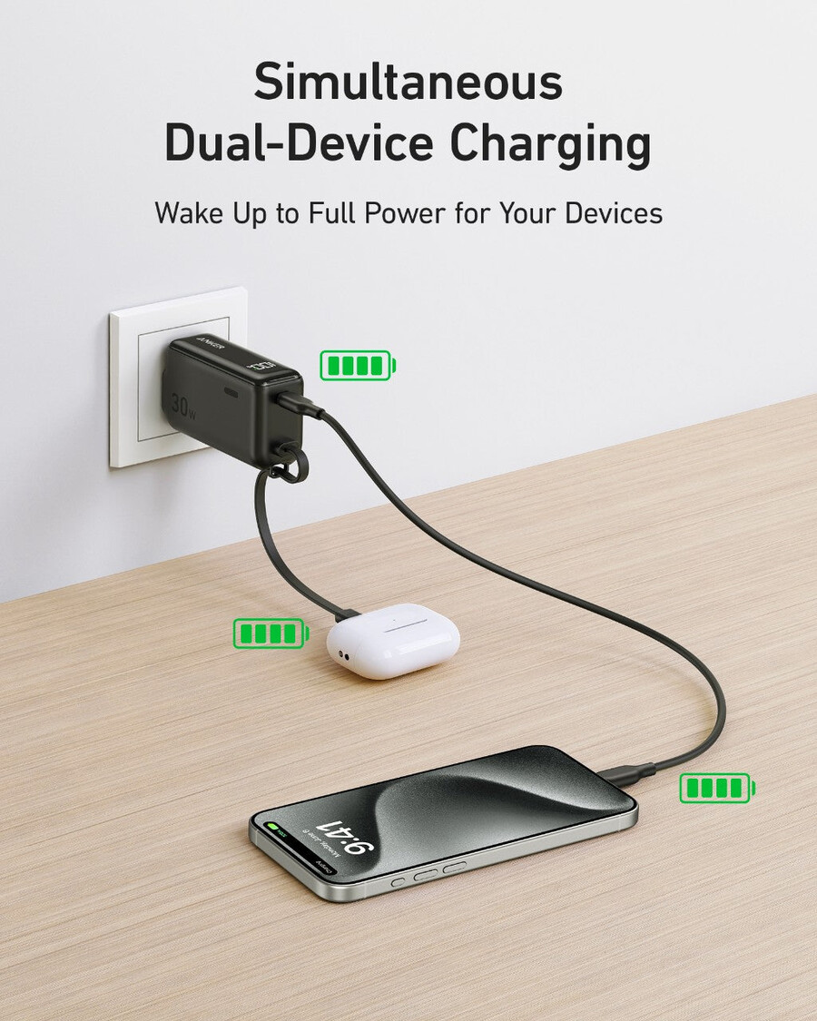 anker power bank 30w 5k fusion ugrađeni usb-c kabel