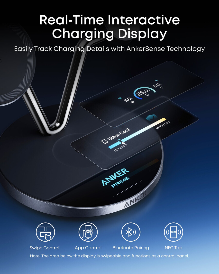 anker prime bežična stanica za punjenje 3-u-1 maggo aircool postolje